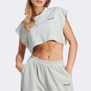Adidas Women's Light Gray Crop Top